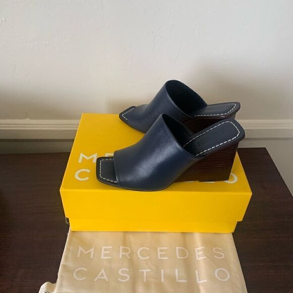 Mercedes Castillo top grain soft leather upper, lining wedge sandal size 8,5 - Picture 2 of 16